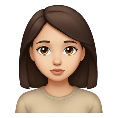 Brunette woman little shy sticker