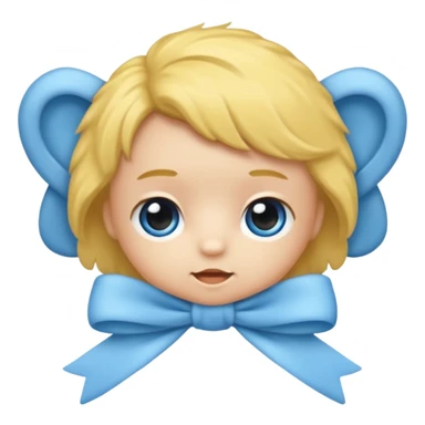 Mache einen coquette emoji ne babyblaue schleife ohne Gesicht nur eine Schleife kein Mensch  sticker