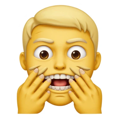 Emoji biting teeths together, while biting his nails sticker