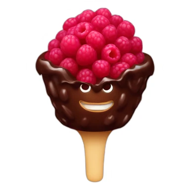 Raspberry covered in chocolate sticker