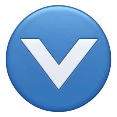 A blue circle with a white checkmark inside (dark blue checkmark) sticker