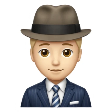 Hazme un emoji de una persona que esté vestida como un gánster  sticker