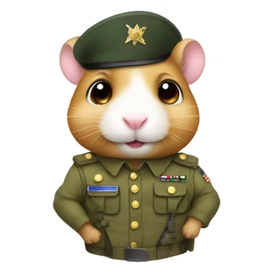 hamster in a military outfit  sticker
