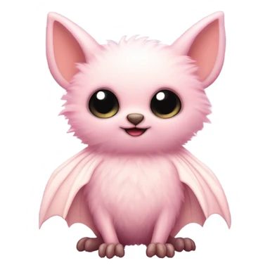 light pink fluffy bat sticker