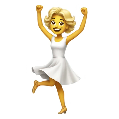 happy white woman dancing sticker