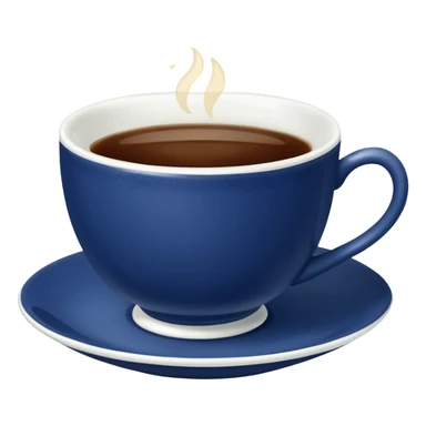 broke navy blue tiny tea cup sticker