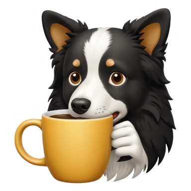 Border collie café con blanco sticker