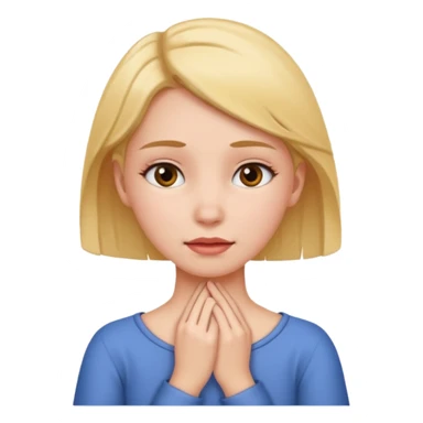 Girl holding her neck front sticker