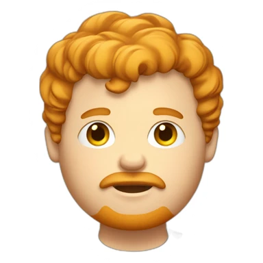 american fat ginger guy with messy bowl cut and a goatee sticker