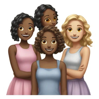 5 girls besties sticker