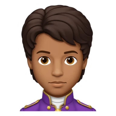 Prince Rogers Nelson with dark brown hair sticker