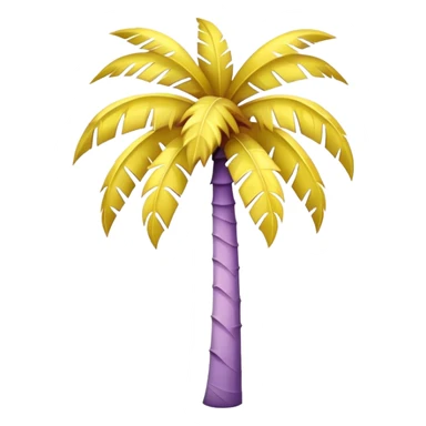 palm tree with pastel purple trunk and pastel yellow leaves sticker