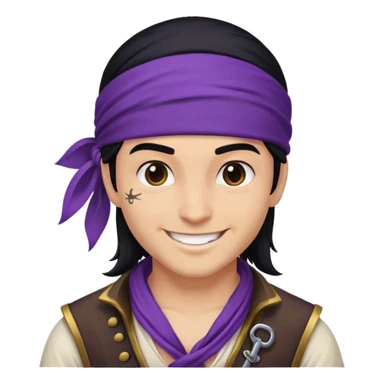 Pirate black purple smile sticker