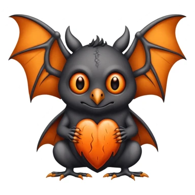 Monstre a corp craquelé fait de lave avec des ailes de chauve-souris et un tête de pierre carbonisé avec une mâchoire carré  sticker