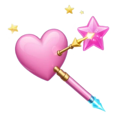 pink heart shooting star effect on end of a wand sticker