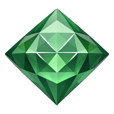 generate a green diamond geometrical form 2D sticker