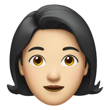 middle aged asian woman with suit black hair sticker