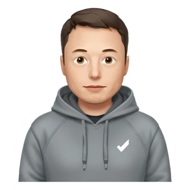 elon musk in gray hoodie full height sticker