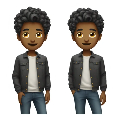 Emotional boy with fashionable hairstyle  sticker