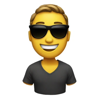 happy emoji with black shades on sticker