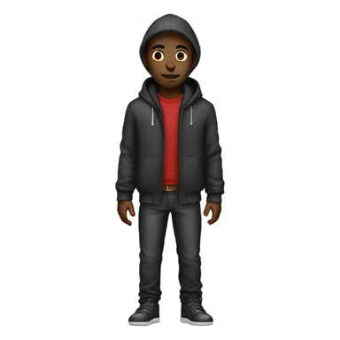 a black skinny man in hood clothes sticker