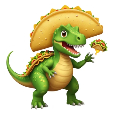 Dinosaur farting out a explosion with a taco  sticker