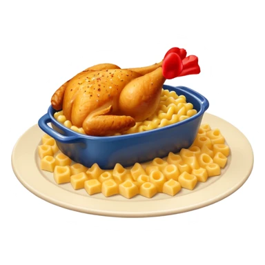 baked chicken with mac and cheese on the side sticker