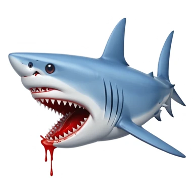 blue Shark attack efferct with blood sticker