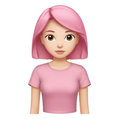 Rose-pink women’s top with short sleeves, soft fabric, gentle lighting, isolated on plain background. Complete plain, no textures. sticker