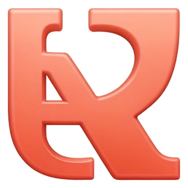 coral colored letter R sticker