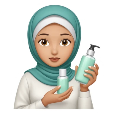 wanita berhijab lagi skincare sticker