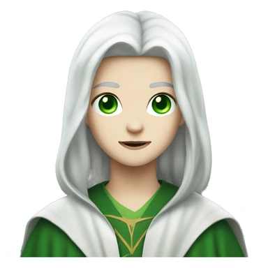 teenage white-skinned wizard with black hair green eyes in green disgue sticker