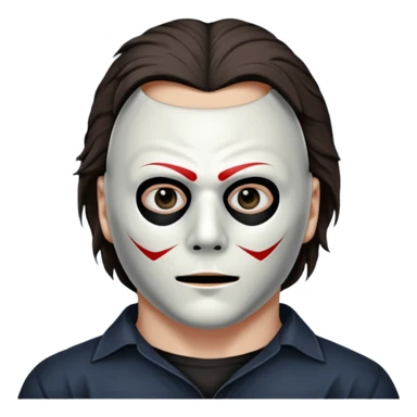 michael myers black eyes in the mask and upper torso sticker