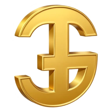 Symbole de currency en or en forme de lettre F précise, seul, 3D, brillant, style emoji simple et lisible sur fond uni. pas une autre lettre

F sticker