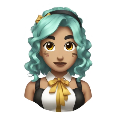 Music girl from demon slayer with a coquette bow  sticker