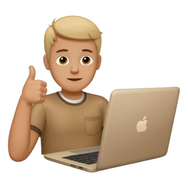 Create a 5 Emojis of my day and write a sentence about it... I am A Man...and i am techie and being tired and sleepy with a Laptop in front... sticker