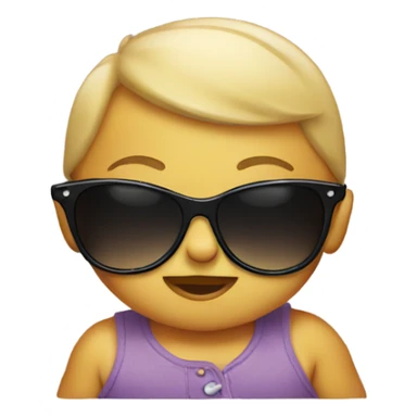 Baby with sunglasses saying I love you sticker