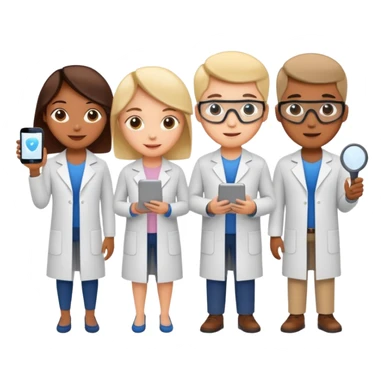 research and development team presenting new inventions sticker