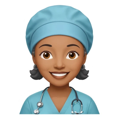 older black doctor woman with scrub cap sticker
