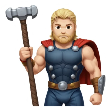 Thor emoji with hammer sticker
