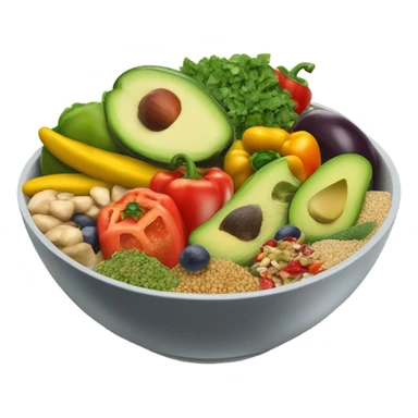realistic bowl of healthy food sticker