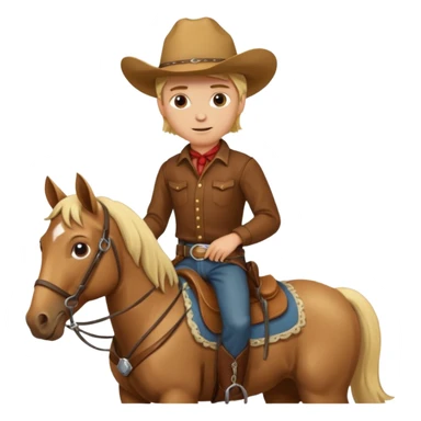 Blonde cowboy on a horse sticker