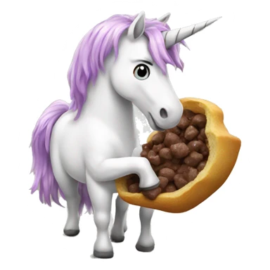 Unicorn eating poop sticker