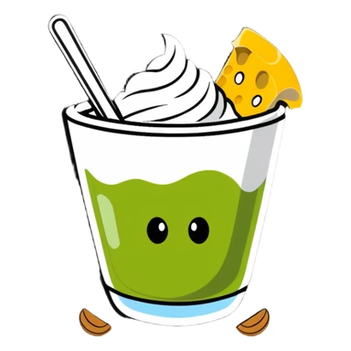 A radiant white leg bone floating in the center with a halo effect, surrounded by orbiting calcium-rich foods: a bowl of yogurt, pile of shredded yellow cheese, bunch of almonds, and scattered sesame seeds. Each food item is floating separately and glowing slightly. sticker