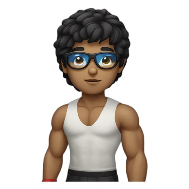 Boy Sri lankan MMA fighter with glases black hair sticker