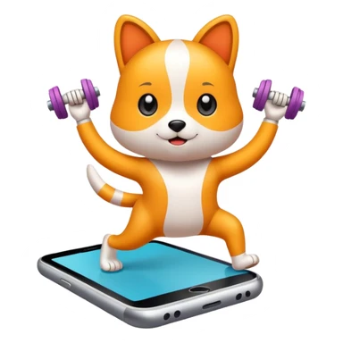 generate a logo for me. We're doing a AI virtual pet company. This pet will help with your fitness. Track your workout record and health status. And it will assign tasks to you and push you to keep fitness

we should do "cartoon" style. Color should be matching the topic of fitness sticker