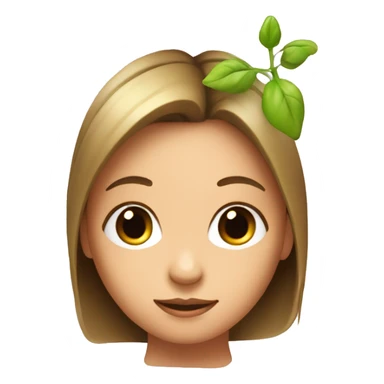 Girl’s face with a sprout growing on top of her head  sticker