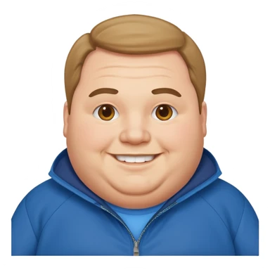fat man wearing blue jacket sticker