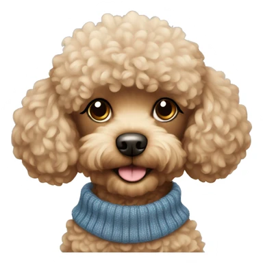 Toy poodle wearing sweater sticker