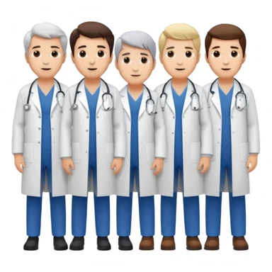 5 doctor staff all men make the differ in age make some space between em sticker